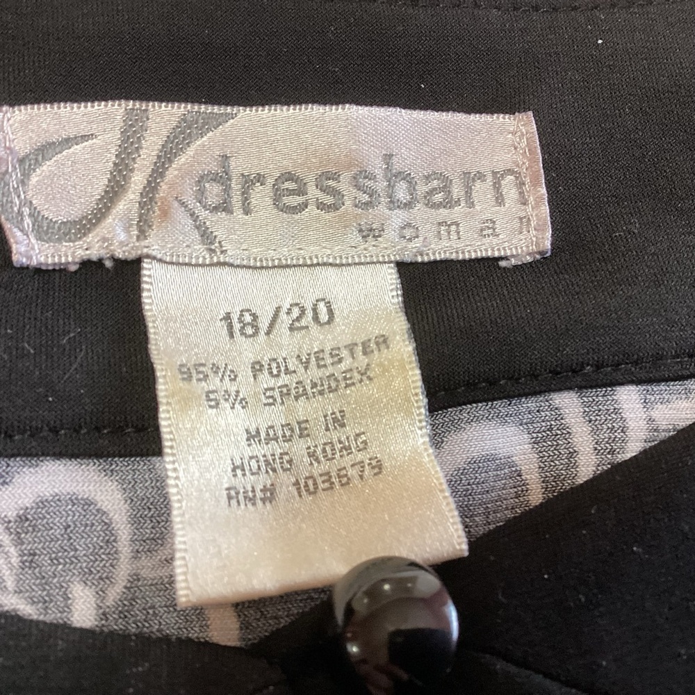 Dress Barn Y2K Black and White Wrap Blouse 3/4 Sleeve 18/20 - Picture 3 of 7